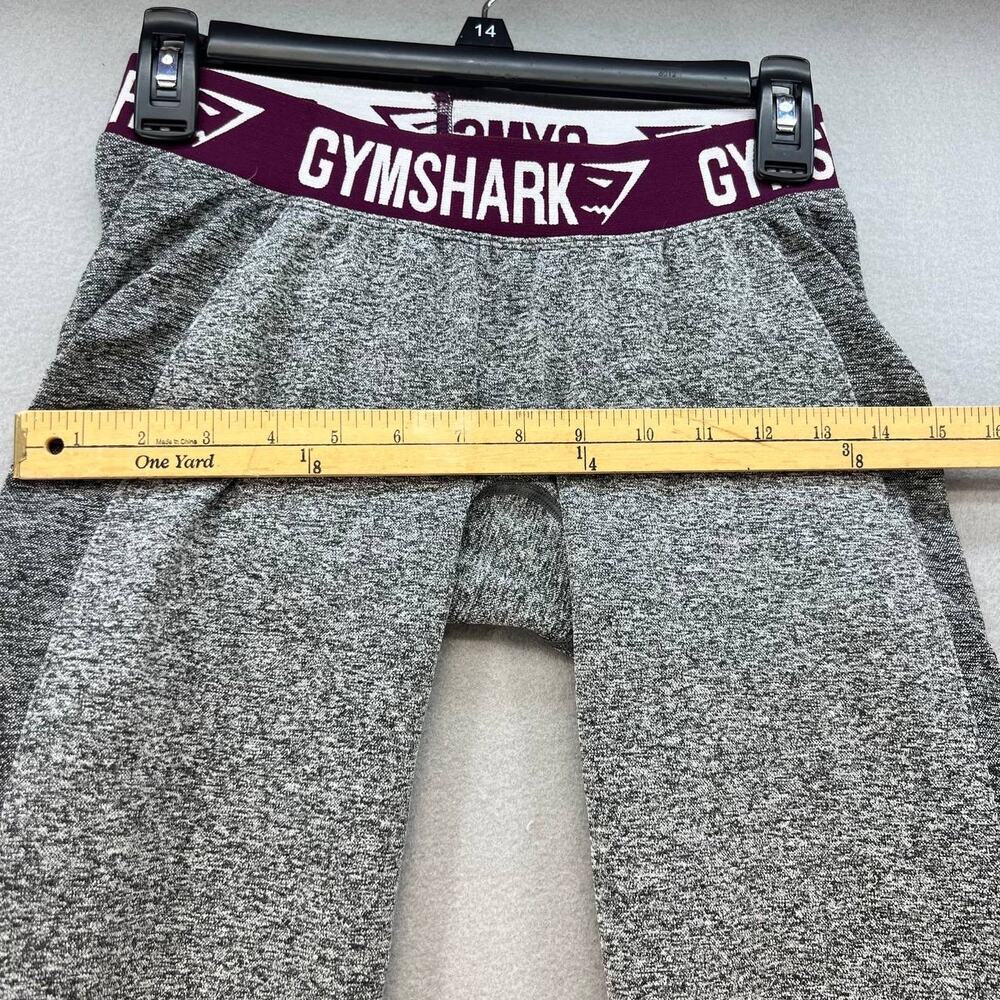 Gym Shark Leggings Women's Size Small Athleticwear Grey/Maroon Logo Low Rise - Picture 3 of 12